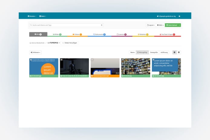 CMS Sklera Benutzeroberfläche